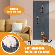 1 pieza Alfombrilla autoadhesiva para arañar gatos de sisal, protector de muebles DIY, almohadilla para arañar gatos para protección de sofá y sillón - 60*100cm - Ver 12