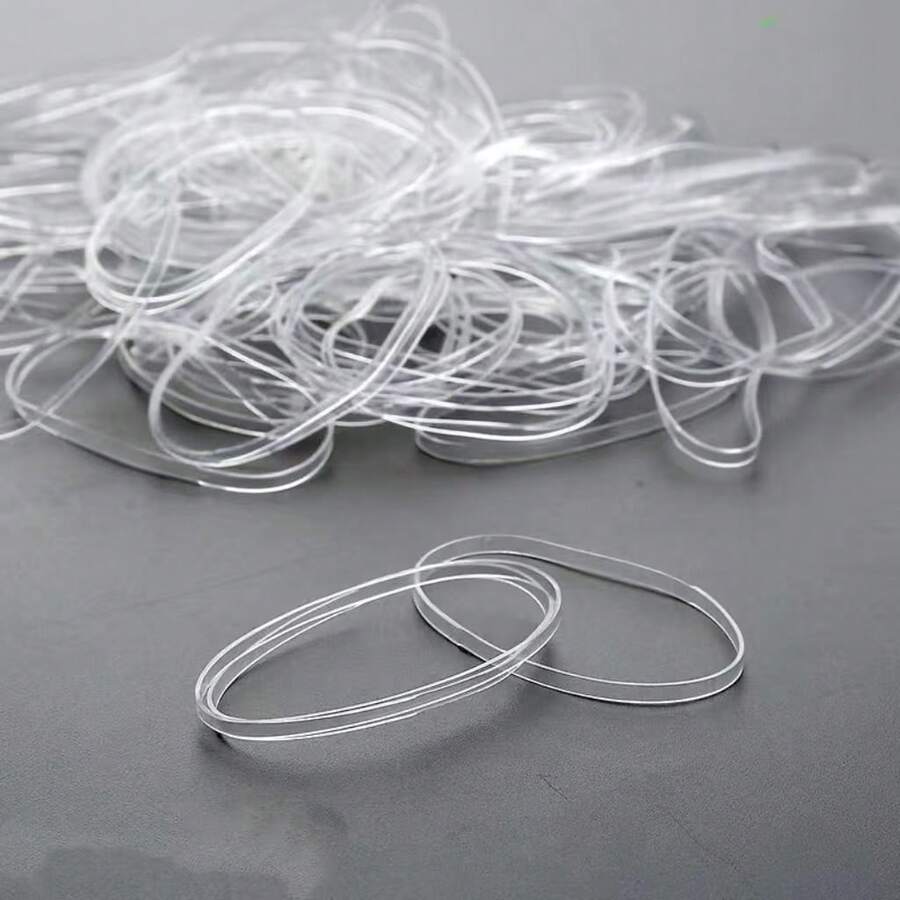49/99/149pcs Transparent TPU Anti-Aging Rubber Bands, Heat Resistant, Oxidation Resistant, High Toughness, Durable And Hard To Break - Round - View 1