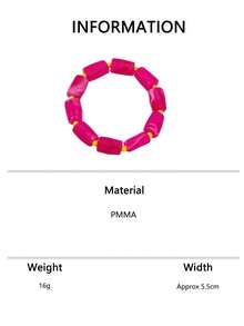 1pc/3pcs Vacation Style Glossy Jelly Acrylic Asymmetrical Texture Design Sweet Cool Girly Versatile Layered Bracelet - Multicolor - View 6