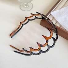 2/1pc Korean Style Long Tooth Wavy Headband, High Crown Design, Face Washing Hairband For Organizing Loose Hair, Non-Slip Women's Hair Accessory - One Size - View 9