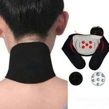 Self-Heating Adjustable Neck Support Band, Comfortable Cervical Spine Support, Portable Design, Polyester Fiber Filled Neck And Cervical Pillow - Black - View 1