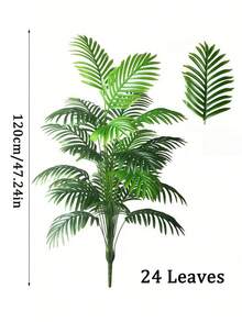 2 Stück 120 cm große künstliche Pflanzen, künstliche Palmen, Real-Touch Monstera-Blatt Simulation grüne Pflanzen, für tropische Innen-/Außendekoration von Hausgärten, Hochzeiten, Partys, pflegeleichte künstliche Pflanzen für Raumdekoration, Heimdekoration, Wohnzimmer - Grün - Übersicht 2