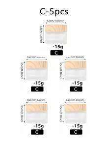 1件/2件/5件 磨砂透明玻璃可補充瓶，適用於面部眼霜乳液，便攜密封化妝品護膚品分裝瓶，旅行瓶，適用於乳霜、護唇膏、護膚品、彩妝，平價禮品，女性禮品 - 無色 - 查看 19
