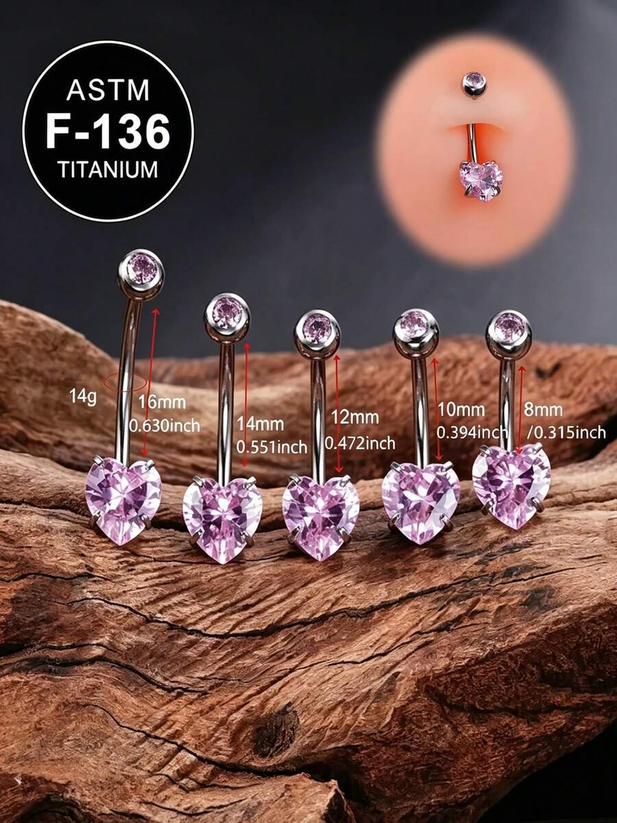 AVYRING حلقة سرة من سبيكة التيتانيوم G23، قطر الأنبوب 1.6 مم، طول القضيب 8 مم-16 مم متاح - متعدد الألوان - مشاهدة 1