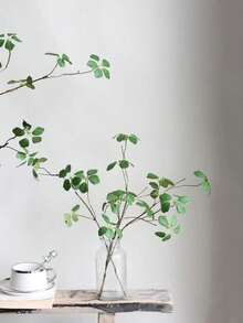 1 枝仿真葉片枝條，人造日式杜鵑花枝，假春季葉枝，假葉柳枝噴枝，榛木枝，榛果枝，適用於花瓶填充、辦公室、居家、婚禮裝飾 - 彩色 - 查看 4