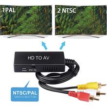 1pc HD To RCA Converter, HDTV To AV 3RCA Composite Video Audio Adapter, Supports PAL/NTSC, Compatible With TV Stick, Android TV Box, DVD Player And Other Devices, Black - View 4