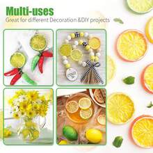 10 piezas de rodajas de limón artificiales, rodajas de limón falsas modelo de fruta realista para decoración de fiesta, hogar, cocina, restaurante, sala de estar, jardín exterior, regalo del Día de la Madre, cumpleaños, temporada de graduación, temporada de bodas, accesorios de fotografía - Verde - Ver 3