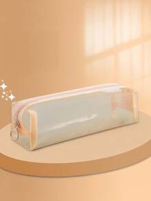 tonxiyuemu Transparent Mesh Pencil Case, Suitable For Students, Stationery Supplies And Bags - Portable Storage Solution - Single Piece - View 10