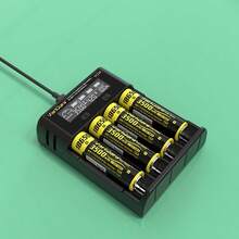 شاحن VariCore 5V2A USB ذكي مستقل، شاحن بطارية ليثيوم أيون 3.7V ب- 2/4 فتحة، متوافق مع بطاريات 18650 و14500 و16340 و26650 القابلة للشحن - الأسود - مشاهدة 4
