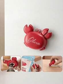 Customized Text LOGO Bottle Opener, Magnetic Fridge Magnet Bottle Opener, Customized Crab Shaped Bottle Opener, Multi-Functional Beer Bottle Opener Fridge Magnet Design, With Safety Utility Knife, Scissors, Make Family Kitchen More Fun - Multicolor - View 9