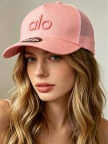 ALO 2026 New Letter Baseball Cap, Adjustable Dad Hat, Breathable Sun Protection, Outdoor Sports, Multi-Color  Fashion Hat Breathable Baseball Cap, Sun Protection Outdoor Sports Hat, Multi-Color Summer Cap - Pink - View 5