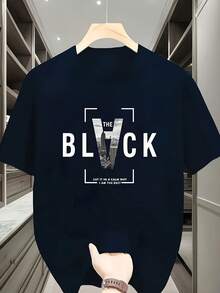 casual, con un diseño único de letras invertidas de estilo parisino, lavable a máquina, cuello redondo, adecuada para fiestas de verano, tela transpirable, estilo urbano, material duradero. - Negro - Ver 7