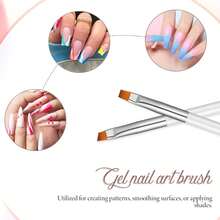 6Pcs Nail Dotting Tool Nail Art Tools Nails Brushes Gel Dotting Tools Small Paint Brush For Nails Double-Ended Gel Polish Liner Brush Kit Small Detail Brushes For DIY Manicure White - 白色 - 查看 3