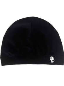 1pc Solid Color Letter Print Nylon Outdoor Sports Cycling Cap, Soft Breathable Sports Hat With Ear Flaps, Adjustable, With Embroidery - NY - View 3
