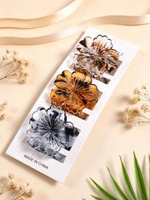 6pcs Girls Fashion Hawaiian Flower Hair Clips, Medium Size, Perfect For Beach And Seaside Use, Ideal Gift Accessory, Also Suitable For Daily Wear, Fits Half-Up Hairstyles - Multicolor - View 5