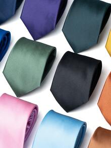 1 Peça Gravata Masculina de Cor Sólida com 8CM de Largura, Adequada para Combinar com Camisas e Ternos, Ideal para o Ambiente de Trabalho, Entrevistas de Emprego, Reuniões Formais - Cores misturadas - Visão 1