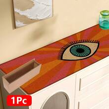 1pc Home Decor Eye Pattern Printed Linen Kitchen Rug, Kitchen Mat, Floor Mat, Bathroom Mat, Door Mat, 3D Printed Rectangular, Suitable For Living Room, Bedroom, Hallway, Bathroom, Laundry Room - Polyester Rug, Suitable For Indoor And Outdoor Home Decor - Multicolor - View 13