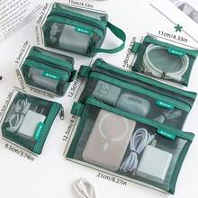 6pcs Minimalist Transparent Mesh Coin Purse, Portable Mini Zippered Change Pouch, Travel Coin Wallet, Can Store Cards, Keys And Loose Change,Back To School - A - View 4