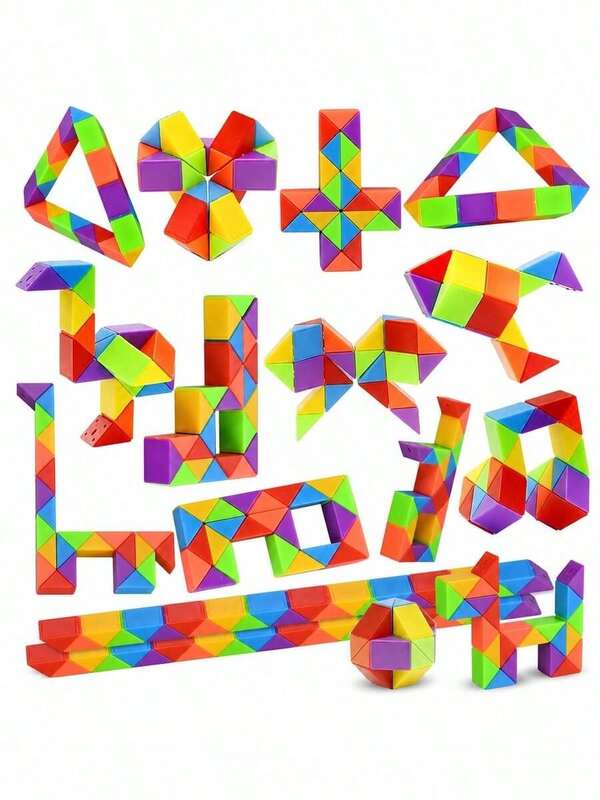 10pcs Mini Rainbow Snake Magic Cubes, Party Favor Bag Fillers, Birthday Celebration Gifts, Back To School Rewards, Classroom Prizes, Christmas Gifts, Carnival Game Prizes, Wholesale Party Supplies Suitable For Teens And Adults