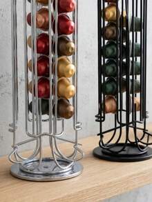 Super life Capsule Storage Rack, Coffee Capsule Storage Rack, 360 Degree Rotating, Capsule Dispenser, Capsule Storage Display Rack - Black - View 3