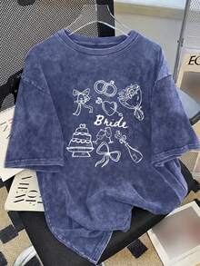 Comodidad de algodón puro. La última camiseta 100% algodón de estilo americano, adecuada tanto para hombres como para mujeres. Cuenta con un divertido diseño retro. Puede usarse como vestido - Azul - Ver 1