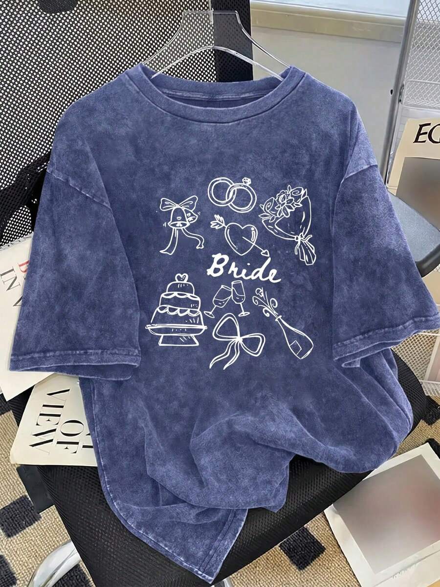 Comodidad de algodón puro. La última camiseta 100% algodón de estilo americano, adecuada tanto para hombres como para mujeres. Cuenta con un divertido diseño retro. Puede usarse como vestido - Azul - Ver 1