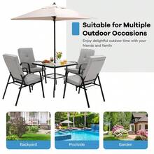 [Free Shipping] 4 Patio Dining Stackable Chairs Set With High-Back Cushions-XY614266 - FXC8DOXGV8EKT0 - View 8