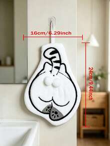 1pc/3pcs Cute Cat Back Pattern Super Absorbent Hand Towel Hanging Decorative Towel, Kitchen Bathroom Decorative Hand Towel Absorbent Easy To Clean Personalized Towel - Multicolor - View 13