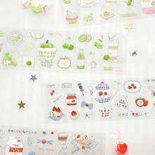 Roll Stickers Fresh Style Light Summer Green Apple Misty Island Berry Series Planner Stickers, Journal Decoration Base Collage Material Background Graffiti Stickers - Multicolor - View 8