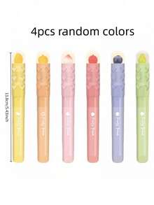 3pcs Random Fruit Scented Soft Tone Highlighter Pen Set - Soft Aesthetic Colors, Slanted Tip, Quick-Drying Non-Bleeding Ink, Perfect For Stress Relief Journaling, Decoration And Planning - Fruit - View 11