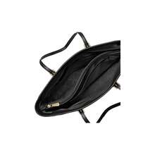 MICHAEL KORS MK Jet Set Travel Tote Bag With Logo Pendant, Solid Color, Vintage Style, Polyester, Medium Size, Women's, Black - 30F0GTVT6V-bLACK - View 4