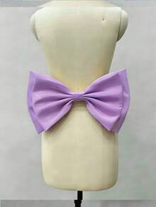 A Black Satin Back Large Double Bow Accessory Waist Decoration 37cm - Black - View 19