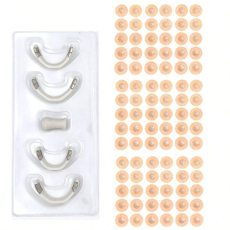 90/95pcs Sports Nose Patch With Nose Clip, Unisex, Suitable For Hotels, Homes, And Business Trips - 90 Round Nose Clips - White Nose Clip Set - View 1