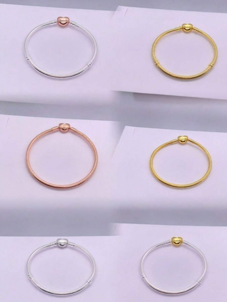 1 Stylish Women's Bracelet Base, Bead Pendant, Can DIY Clasp Bracelet, Suitable For Daily Wear, Perfect Holiday, Birthday Gift, Bracelet Base - Love Buckle Bracelet - View 1
