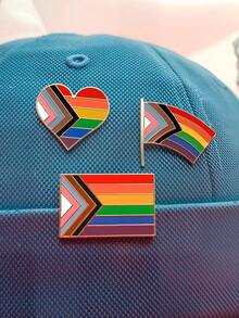 Rainbow Pride Enamel Pin Set - Colorful Heart & Flag Symbol Brooch Collection For Bag & Jacket - Multicolor - View 3
