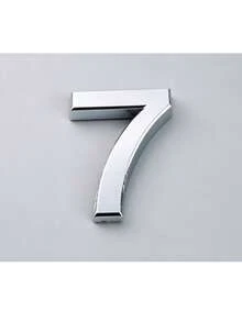 1pc ABS Digital Signage Minimalist Mirror Silver Geometric Shape Self-Adhesive Backing No Drilling Sun Protection Waterproof Number Sign Suitable For Apartment Door Residential House Number - House Number - View 16