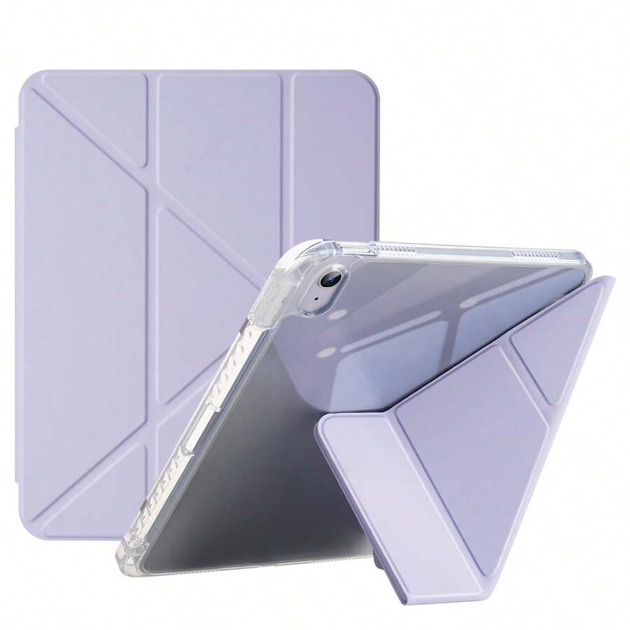 DANYCASE 相容於 Ipad Air 8 (M4) 11" 13" 2026 11th(A16) 2025 Air 11 13 M2 M3 Pro 11 13 M4 2024 Air 4 5 10th 10.9 Pro 11 9th 8th 7th 10.2 Pro 12.9 4th 5th 6th 透明背蓋 Y 型摺疊保護殼 - 淡紫色 - 查看 1