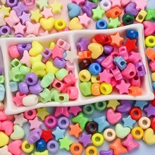 100/1000pcs Acrylic Large Hole Handmade Beads, Multiple Shapes (Star, Heart, Butterfly), Suitable For DIY Jewelry Making, Home Decor, Handmade Style Products - Random Style - View 8