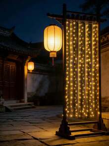 1件 200 LED 銅線燈簾燈 2*2M USB供電 白色/暖白色/粉色 3色 臥室牆面花園婚禮生日派對居家背景裝飾串燈 - 黃色 - 查看 5
