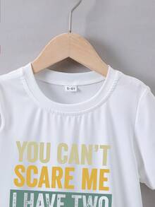 Children's Summer Short-Sleeved T-Shirt With 'SISTERS' Print - 白色 - 查看 3