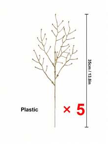 1件/5件裝 金色亮片漿果枝，塑膠人造樹枝，小型裝飾植物莖，適用於婚禮桌面裝飾、派對用品、情人節、禮物、生日、畢業、居家裝飾、聖誕裝飾、房間裝飾 - 金色 - 查看 9