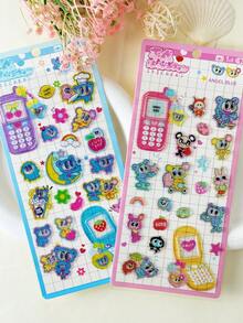 2026 New Arrival! Cute Rabbit Stickers, Loved By Girls, Perfect For Children's DIY Decoration, Office And School Decoration, Notebook Stickers, Ledger Stickers, Suitcase Stickers, Guitar Decoration, Laser Stickers, Great Gift For Friends And Family, Also Christmas Gift And Christmas Decoration - Multicolor - View 6