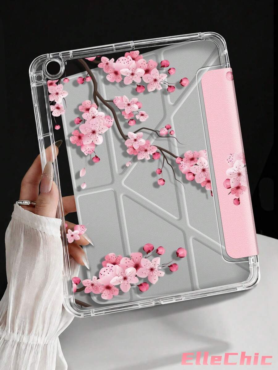 Pink Cherry Tree Protective Case Compatible With IPad Air 8(M4)2026(11-Inch), Air 4/5 10.9 Inch, 7/8/9th 10.2 Inch, Built-In Pencil Slot Compatible With Samsung Tab S6 10.4 Inch, Compatible With Kindle 11th Gen(2022/2024), Kindle Clara 2E, Clara Colour, Clara BW (6-Inch) And Libra Colour (7-Inch),Cute Girly And Stylish Design, Birthday And Holidays. - Multicolor - View 1