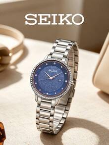 Seiko 精工 ALBA 女士石英表，闪亮表盘搭配水晶表圈，不锈钢表带，优雅正装表，适合派对和日常佩戴，完美的 情人节礼物 AH7W29X1 - AH7W29X1 - 查看 5