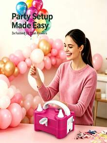 1pc Portable Electric Balloon Inflator, 220V-240V 400W Electric Balloon Air Pump, Suitable For Party Balloon Decoration - EU C Type Plug(220-240V) - View 9