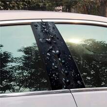 Black 3D Heart-Shaped Car B-Pillar Sticker With Simulated Water Droplet Effect, Universal Car Window Pillar Modification Decoration Sticker. - 2PCS - View 3