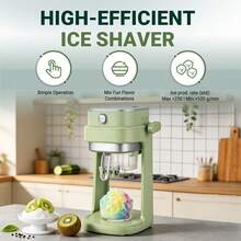 Shaved Ice Machine, With Adjustable Buttons, Electric Ice-Making Function, Capable Of Producing Delicious Fluffy Ice Cream, Snow Ice And Granular Crushed Ice. Suitable For Birthday Parties, As A Gift, It Is A Must-Have For Summer! Made Of PP Material - Mint Green - View 5