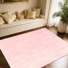 Cashmere-Like Solid Pale Pink Matte Texture Pattern Printed Outdoor Rugs,Exquisite Cozy Carpets In Diverse Styles. Suitable For Home, Outdoor, Malls & Cafes, Machine Washable, Various Sizes Available. - A - View 6