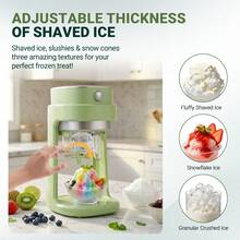 Shaved Ice Machine, With Adjustable Buttons, Electric Ice-Making Function, Capable Of Producing Delicious Fluffy Ice Cream, Snow Ice And Granular Crushed Ice. Suitable For Birthday Parties, As A Gift, It Is A Must-Have For Summer! Made Of PP Material - Mint Green - View 7