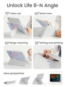 1pc Exquisite Cute Cartoon Anime Colorful Bow Pattern Double-Sided Painted Acrylic Transparent Crystal Back Cover, Shockproof, Compatible With IPad 7th, 8th (10.2 Inch), 10th Generation, Built-In Pen Slot, Supports Sleep/Wake Function, Ideal Gift Choice - Multicolor - View 6